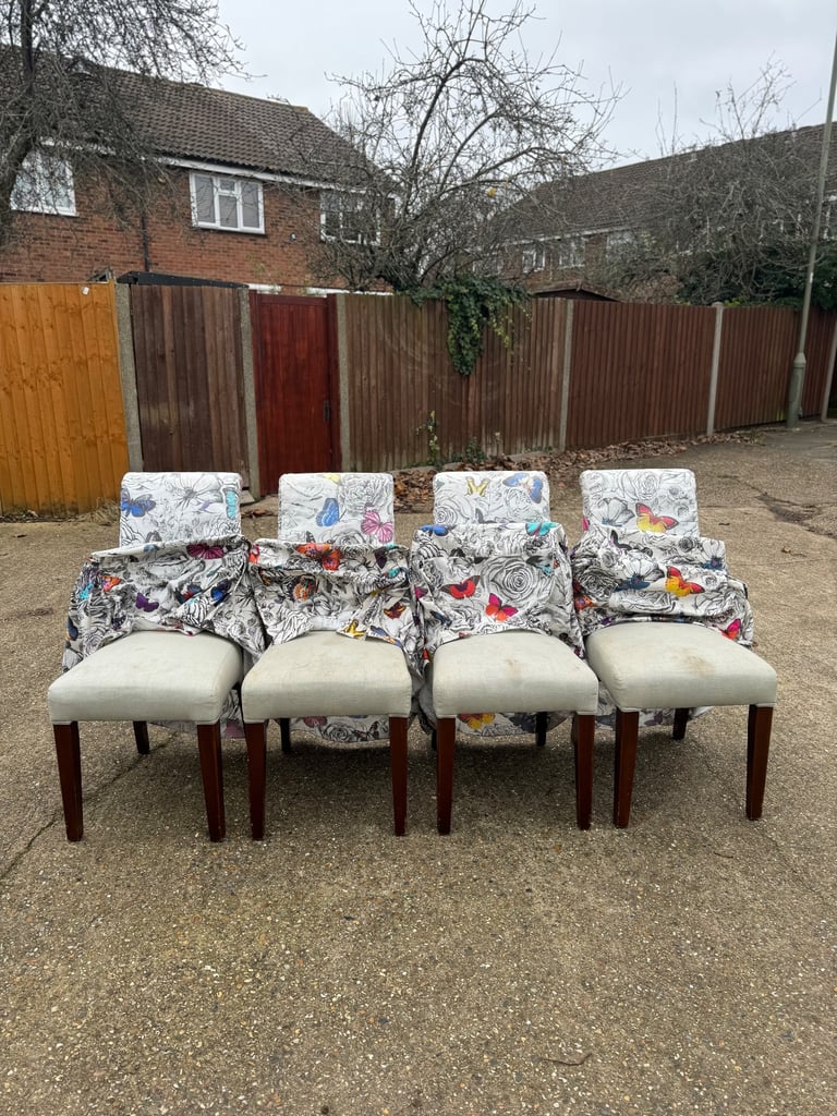 Four Dining Chairs with Removable Cover