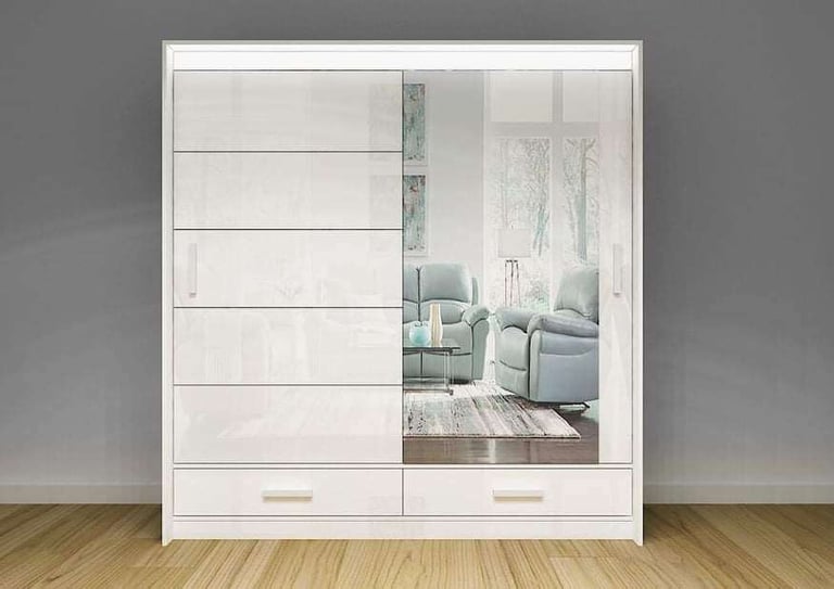 High-Quality Sliding Mirror Door Wardrobe – Ideal for Small & Large Spaces