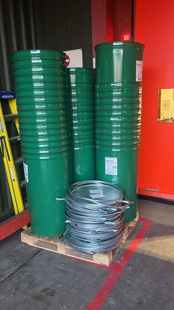 205L, 45 Gallon Shipping Drum, Shipping Barrel, Oil Drum, Steel Drum with Lid and Clasp