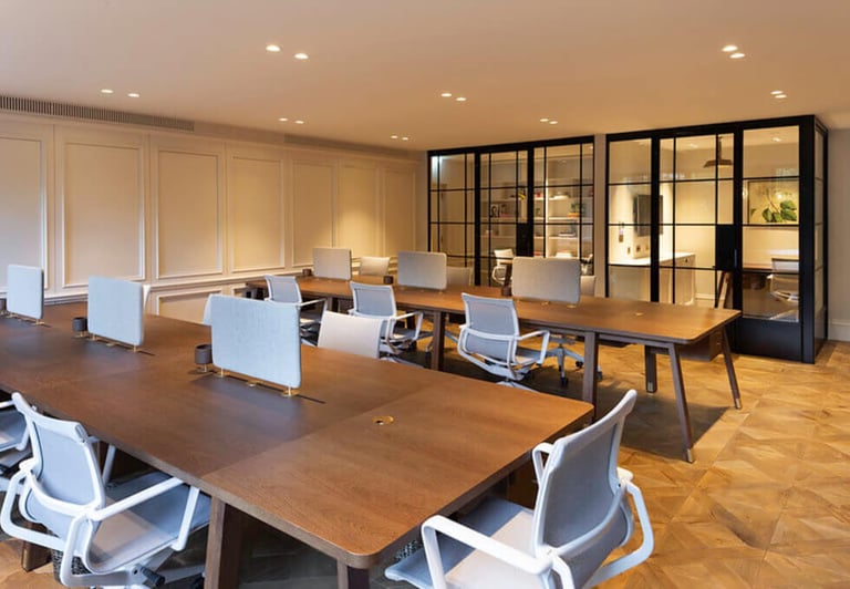 2 and 60 Person Private Office Suites to rent in *Knightsbridge*, SW1 Modern Style Building