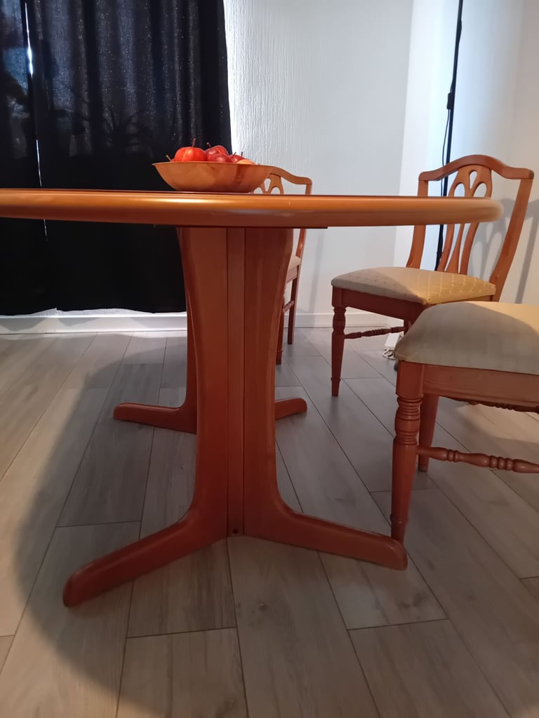 Wooden Dining Table with Chairs (Floor Lamp can be included)