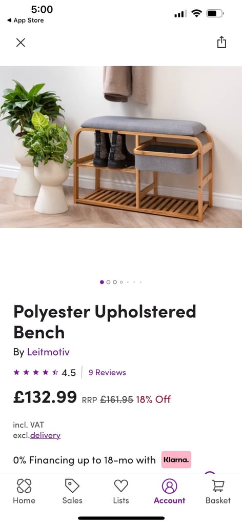 Entrance hall shoe rack bench