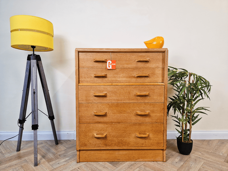  G Plan Egomme Gold Label 1960s Mid Century Danish Design Tallboy Chest of Drawers BL720