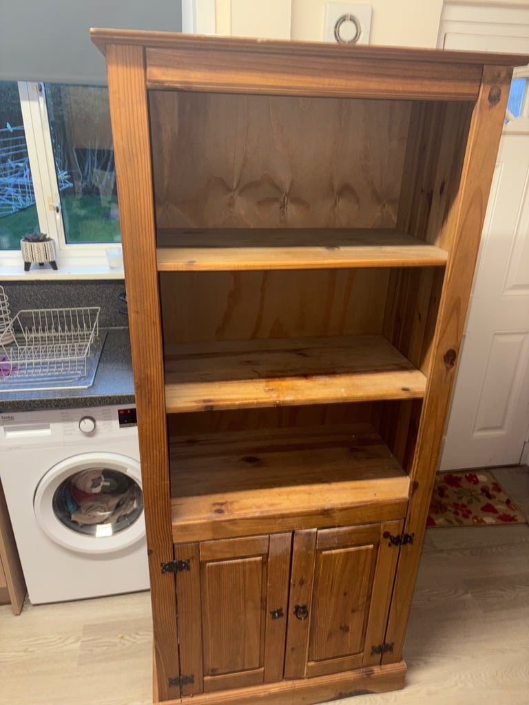 image for Free Solid wood bookshelve with cupboard storage