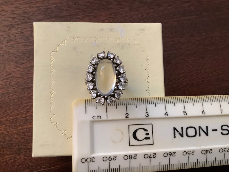 Moonstone & Diamond ring