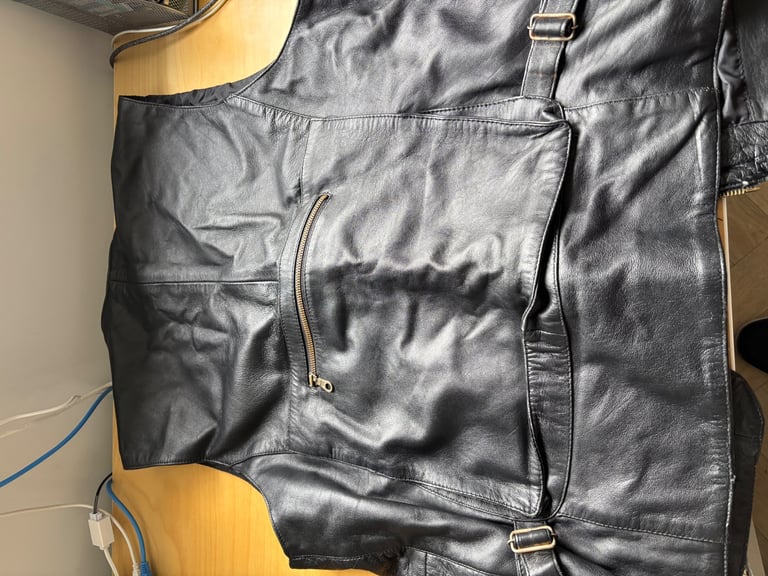 LEATHER WAISTCOAT WITH BADGES