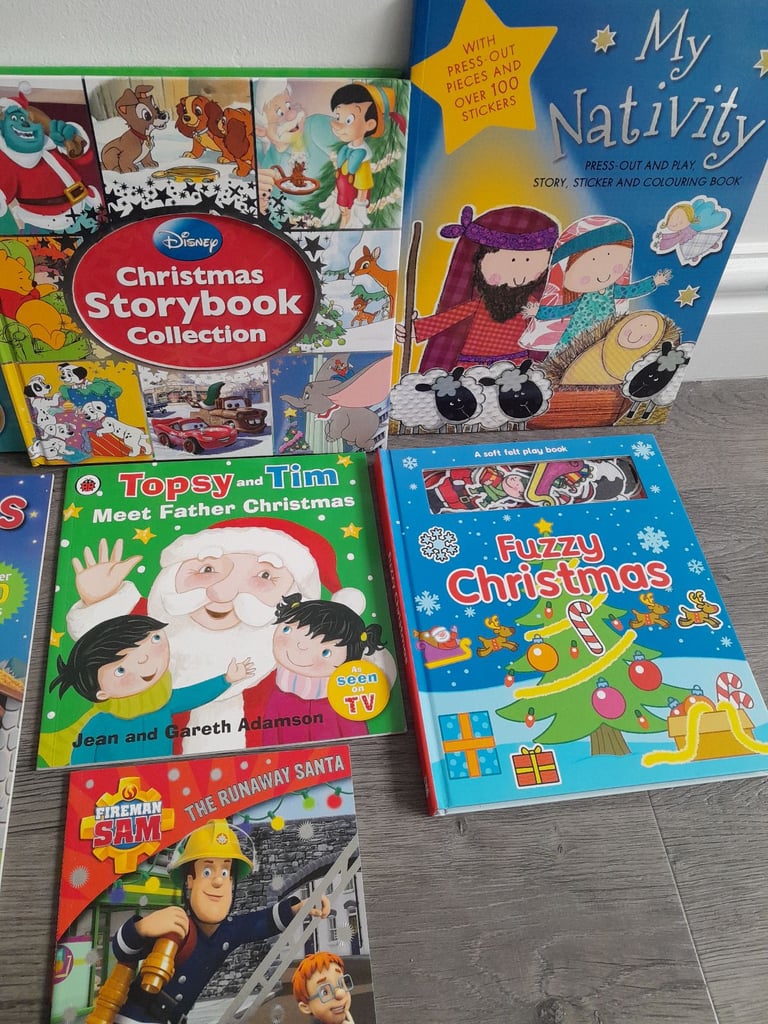 Children's Christmas books x 7 Disney Collection Topsy Tim Fireman Sam 