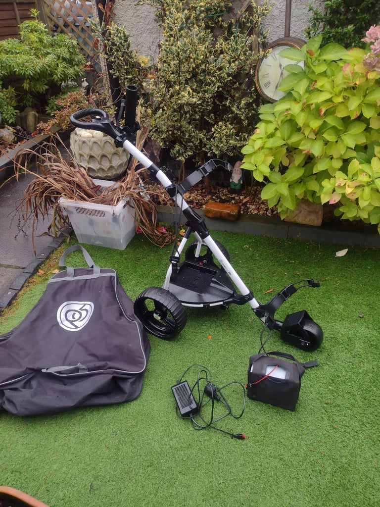 image for VGC POWER BUG GT ELECTRIC GOLF TROLLEY + BRAND NEW BATTERY & CHARGER 