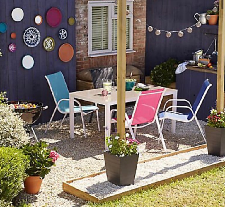 Blooma Janeiro Aluminium/Glass White 6 seater dining kitchen patio conservatory garden Table NEW 