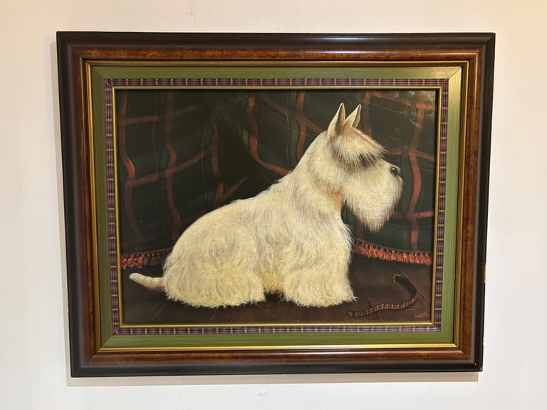 Framed Seated & Standing Scotty Dog Portraits by Paul Stagg.  Both Presented in Great Condition