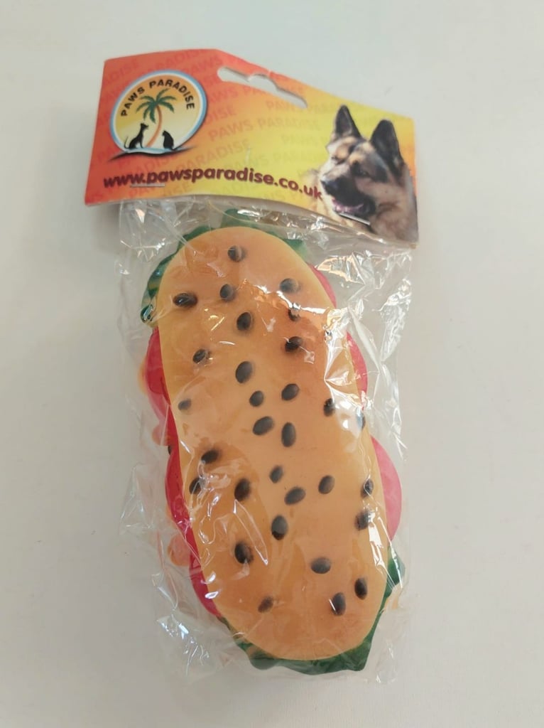 Dog Subway / Burger. Chew / active / chase / walkies toy. Brand New
