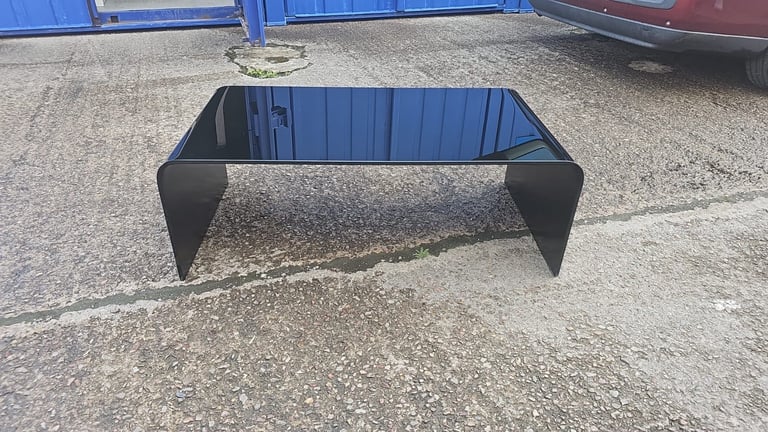image for Large glass curved coffee table 