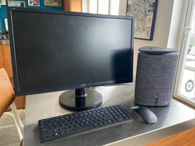 HP Pavilion Wave 600 Desktop PC with AOC monitor, keyboard and mouse