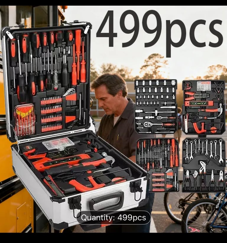 image for 499pcs Suitcase Tool Set, ToolBox, Complete Mechanical for Home Use