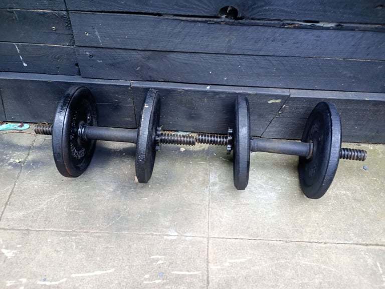 Cast iron dumbbells weights set 2 x 10 kg 