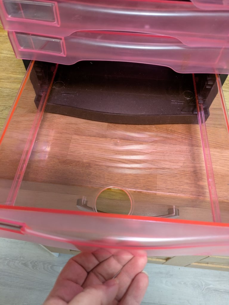 Metro pink and black A4 desktop storage drawers  organiser drawers filing craft etc  