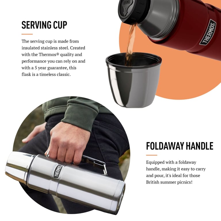Thermos Stainless King Flask and Tumbler Camping Fishing
