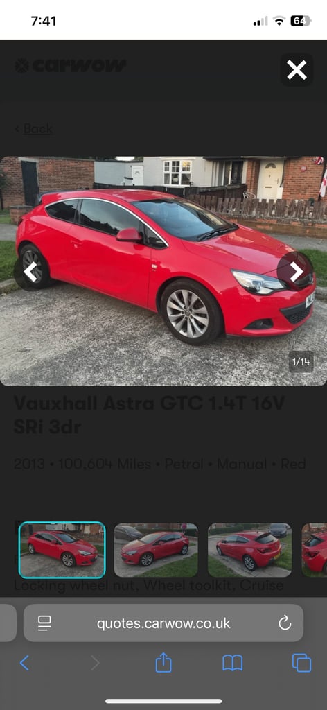 Vauxhall, ASTRA GTC, Hatchback, 2013, Manual, 1364 (cc), 3 doors