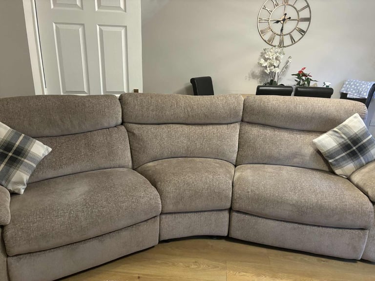 Power reclining sofa and single manual recliner 