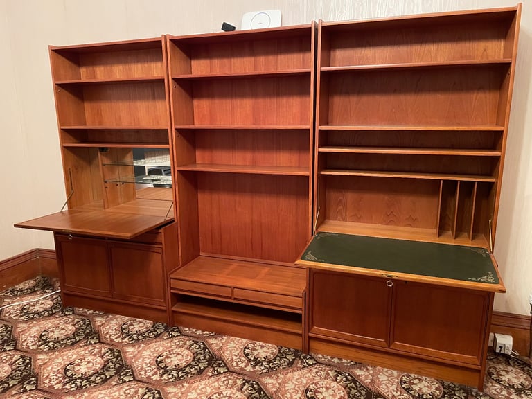 image for Vintage Norwegian Teak Wall Units, 3 Sections, Free Delivery