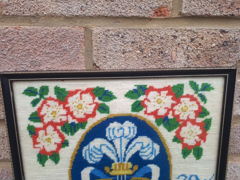 Rare 1981 Tapestry Signed Celebrating Charles and Diana 29th July 1981 Wedding