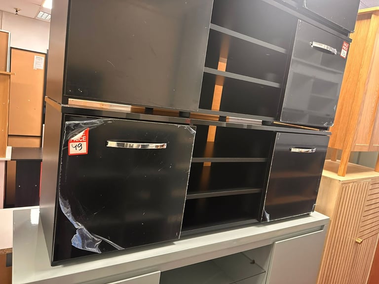 Hayward 2 Door Small TV Unit - Black gloss