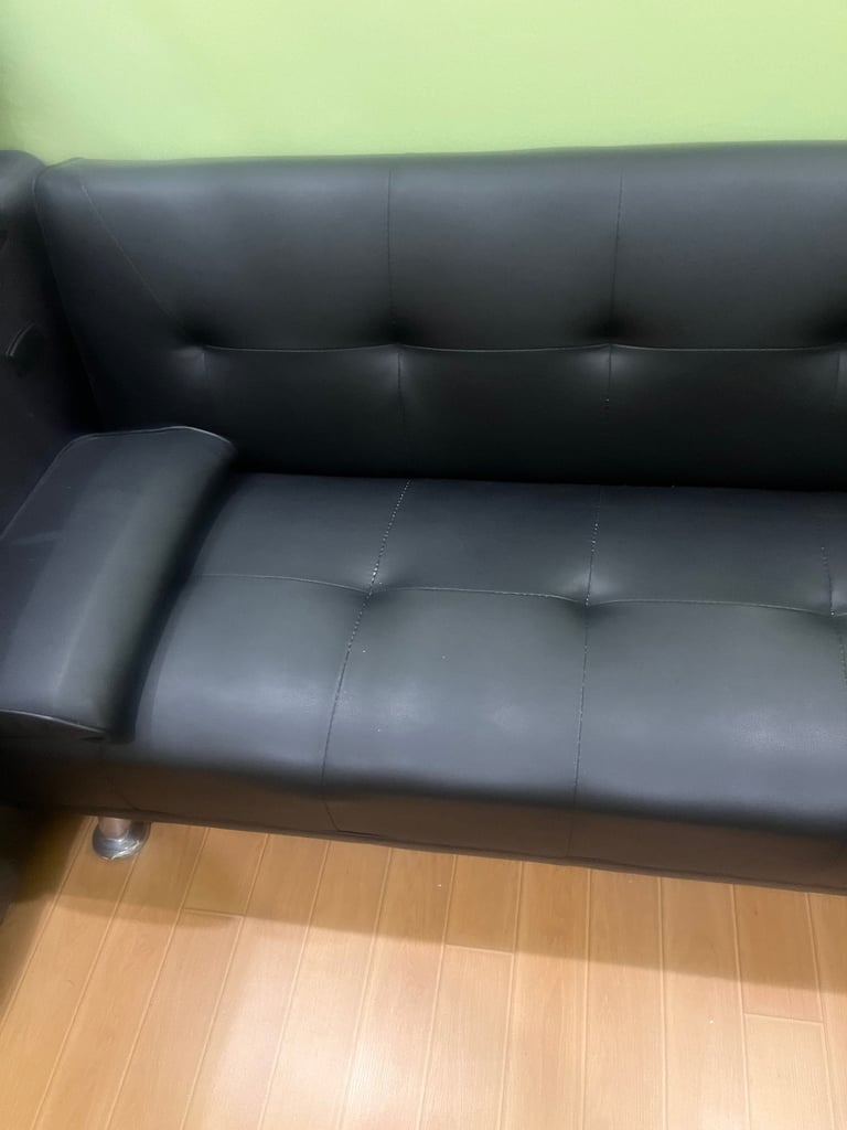 Leather couch sofa bed 