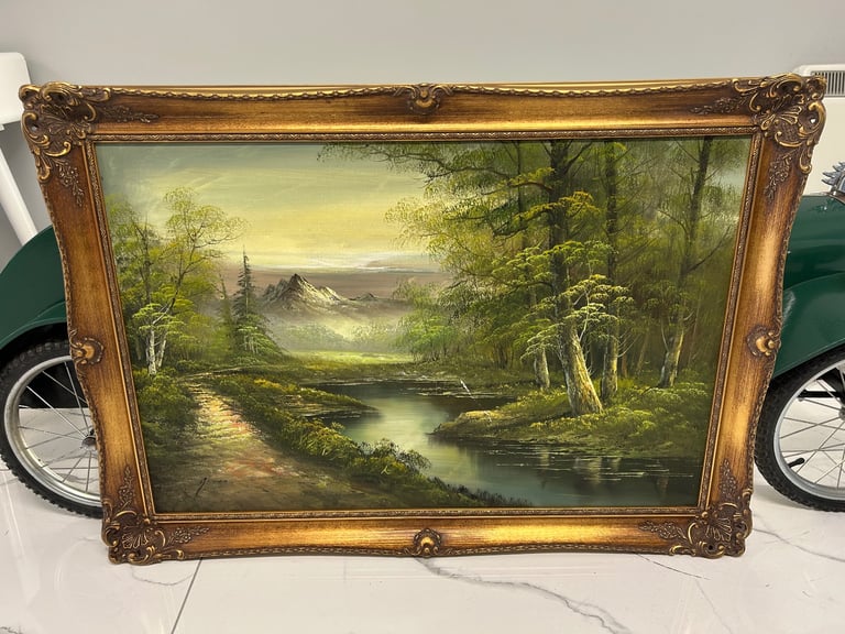 image for Original Oil Landscape Painting – Signed “James” – Framed Vintage Artwork