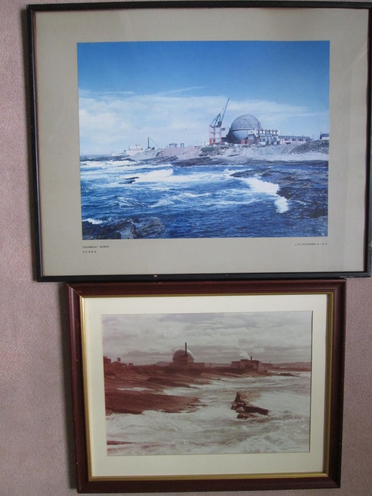 UKAEA Dounreay PFR DFR 2 x framed photo prints nuclear fast reactor Caithness