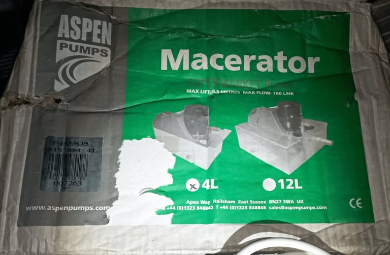 aspen FP2305, 4ltr condensate pump for chiller cabinets