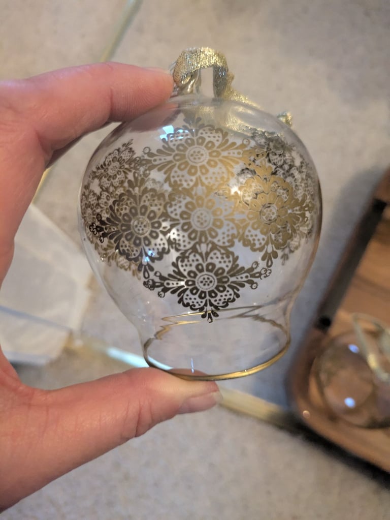 M and S glass tree decorations x 6