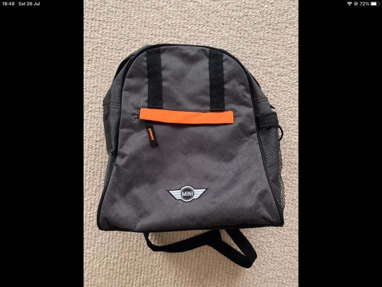 image for Mini Car Accessories Never Used, just Stored so some slight marks New Mini Back Pack Black and Grey