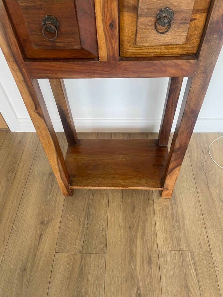Vintage hardwood hall / console table