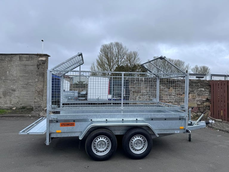 Brand New 10ft x 5ft Twin Axle Heavy Duty Trailer With 80cm Mesh 2700KG Braked