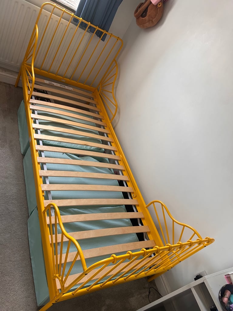 Ikea yellow childs extendable bed