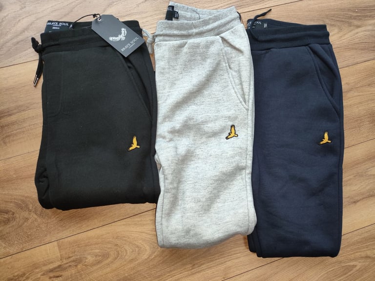 image for 3x mens brave soul joggers size small (new)