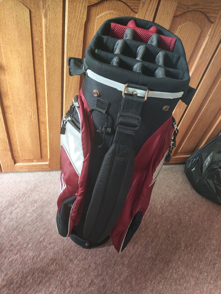 Bayhill (By Palmer), Black & Red Golf Bag with Dividers & Carry Strap - Exc Con
