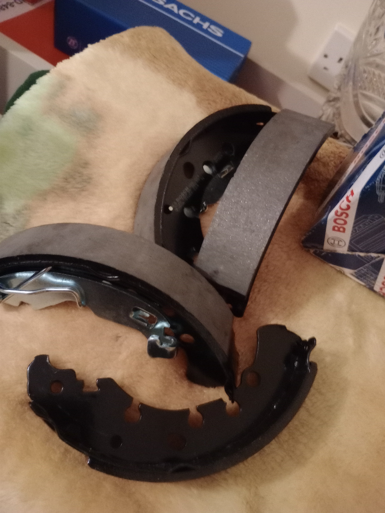 Brand new rear brake shoes.