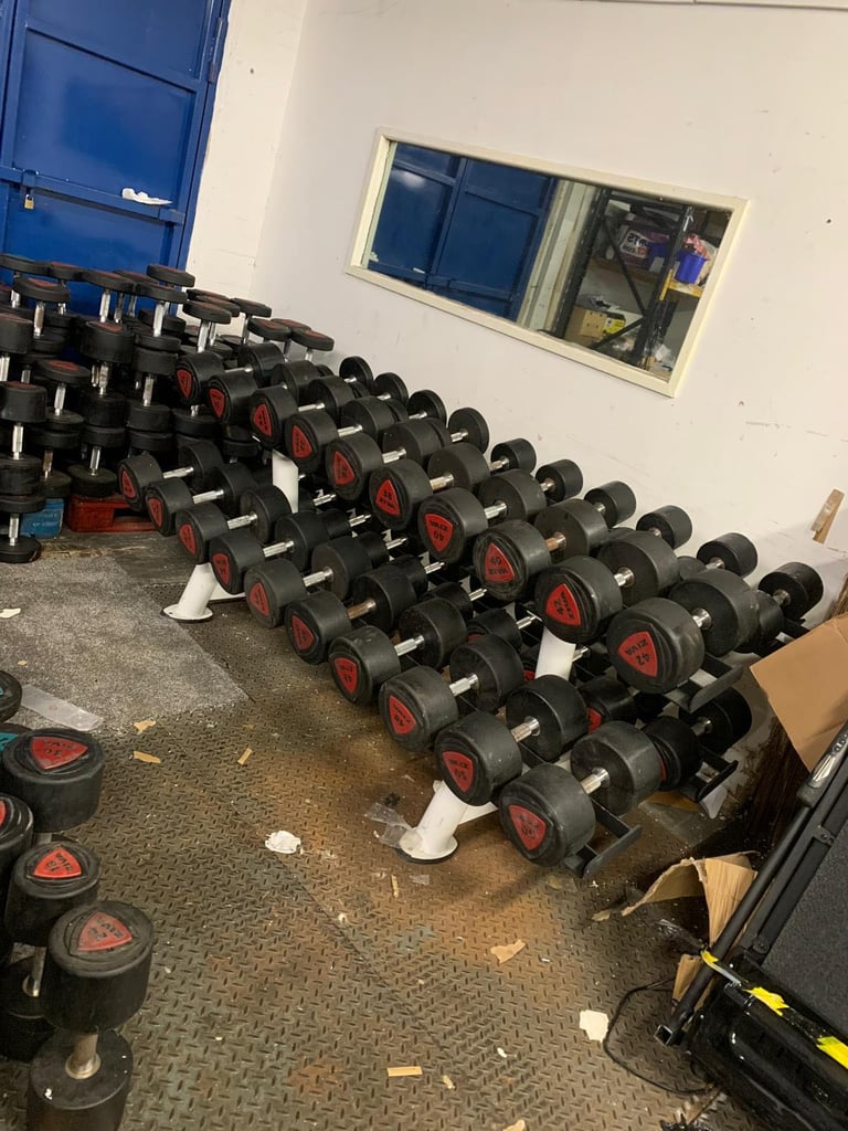 Ziva polyurethane dumbbells/ Technogym Bumper plates/ My fitness junction/ Fitness uk