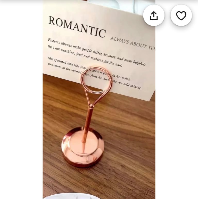 Gold card / number holders. Wedding decor 