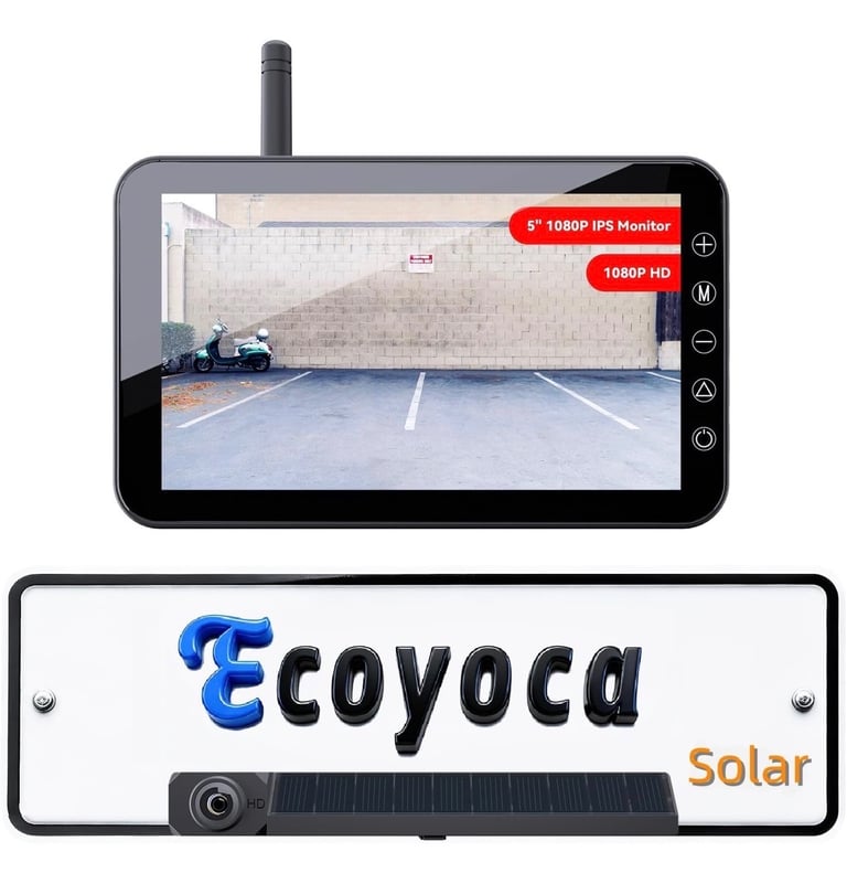 image for Solar Wireless Backup Camera Kit with 5'' IPS Monitor 1080P Reversing Camera