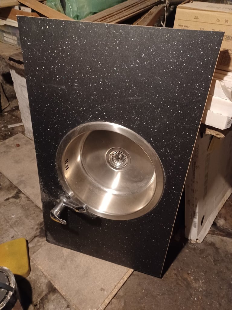 image for Small round stainless steel sink