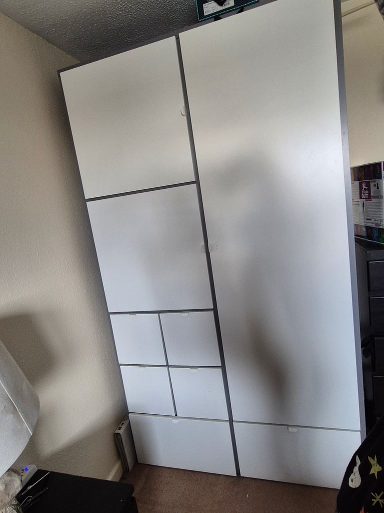 White/Grey VISTHUS IKEA Wardrobe