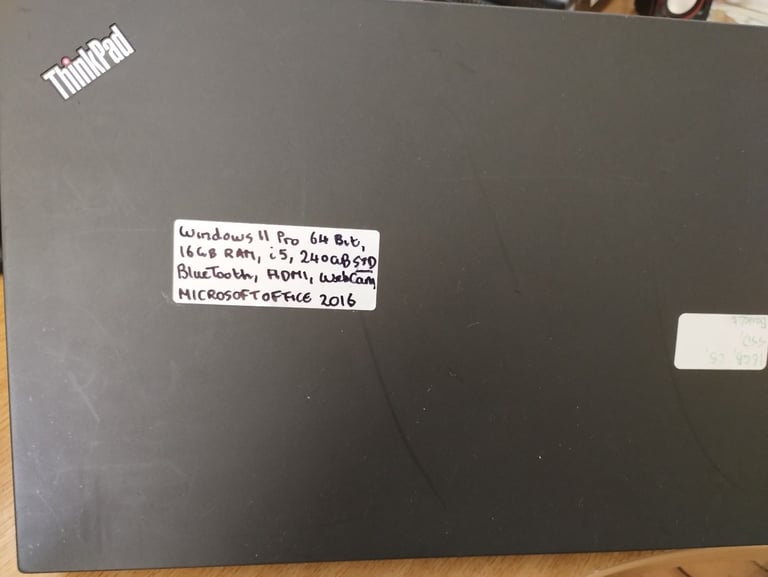 Lenovo Laptop. Windows 11, MS OFFICE, 16GB RAM, i5 CPU, 240GB SSD, HDMI, Backlit Keys, WebCam. 