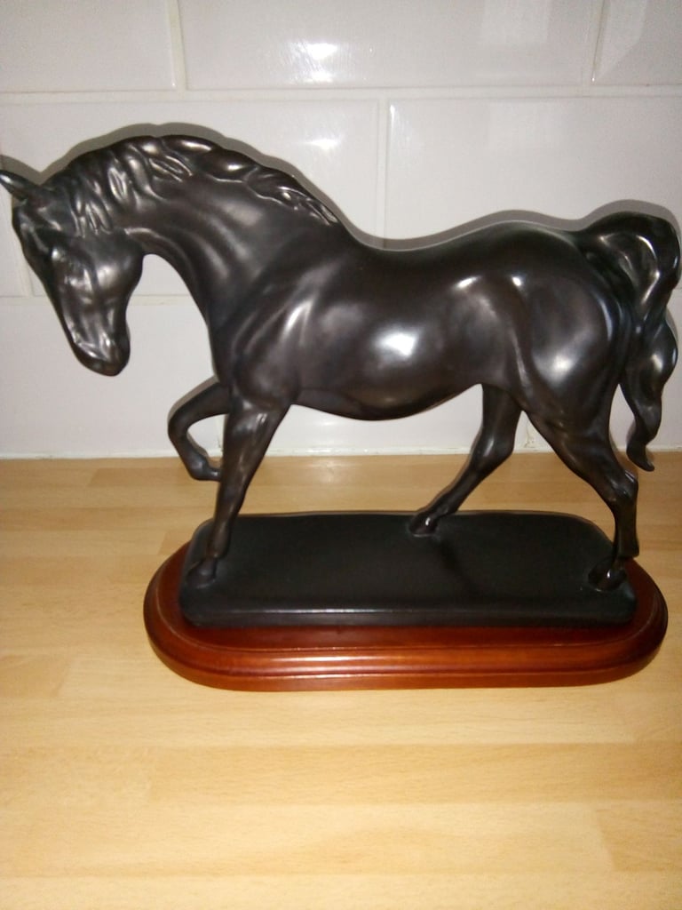image for Horse statue on wood base
