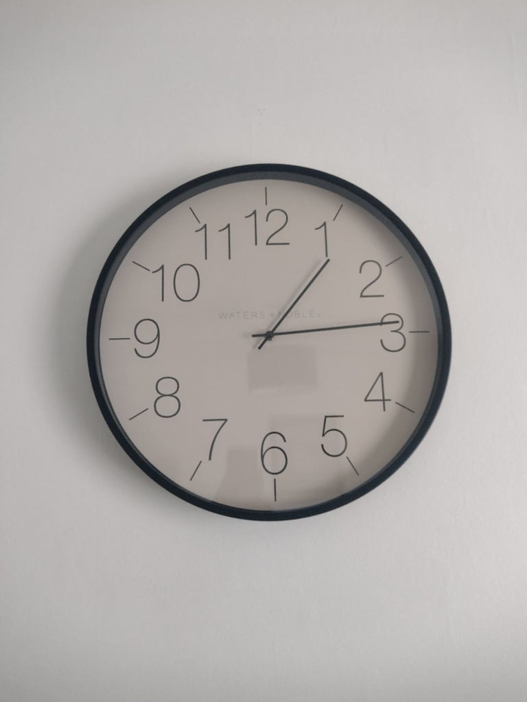 image for Modern Clock Black 48cm