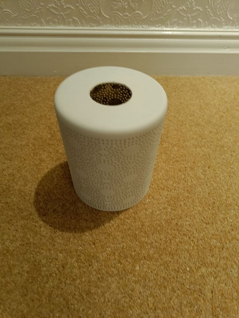 White and silver glass lampshade