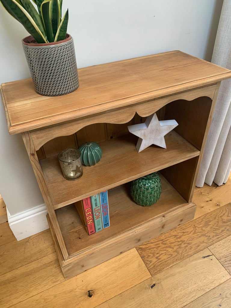 Solid pine two shelf bookcase 