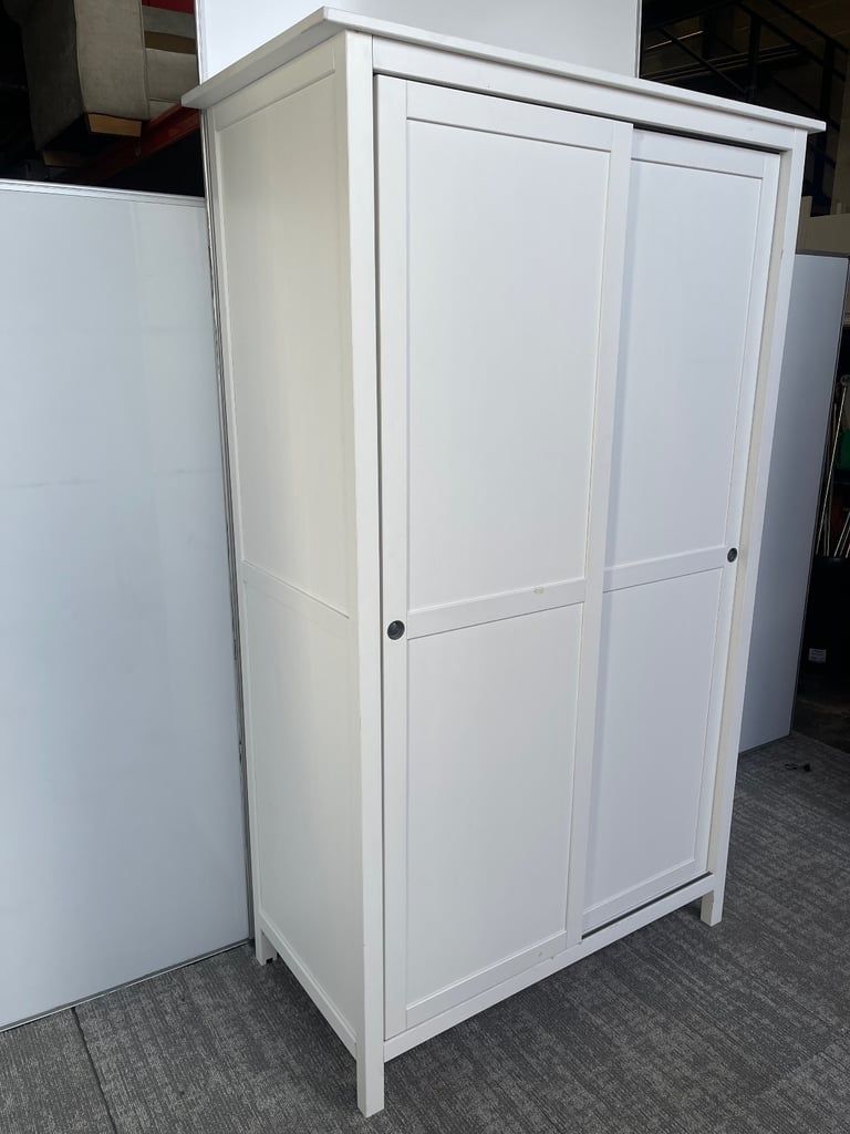 image for Ikwa white sliding doors wardrobe HEMNES, with DELIVERY 