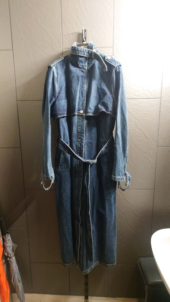 ZARA women denim trench coat 